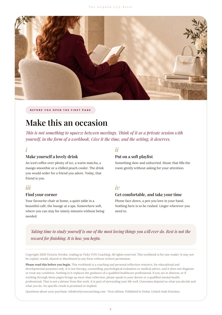 The Make this an occasion page from the workbook